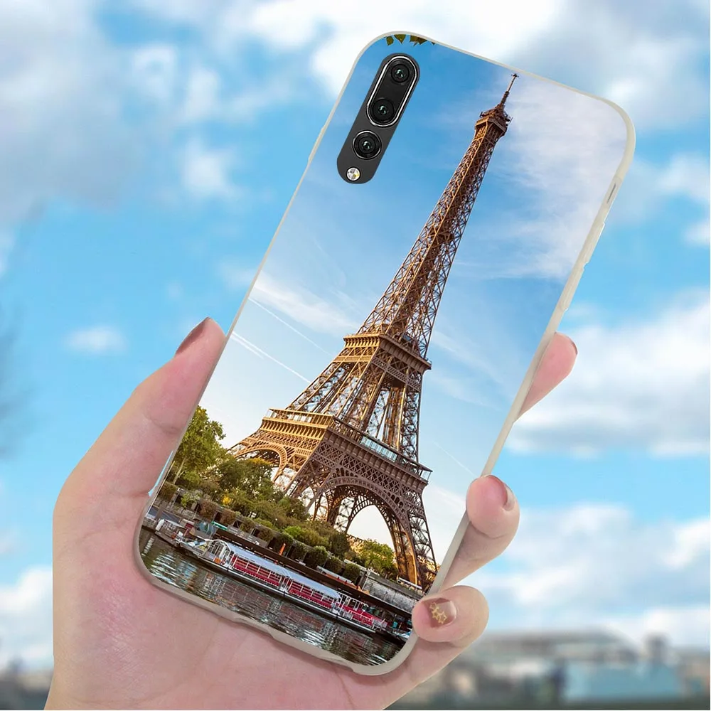 Мягкий ТПУ чехол для телефона с Эйфелевой башней Huawei Mate 20 10 Pro P8 P20 P30 P10 P9 Lite Mini P Smart