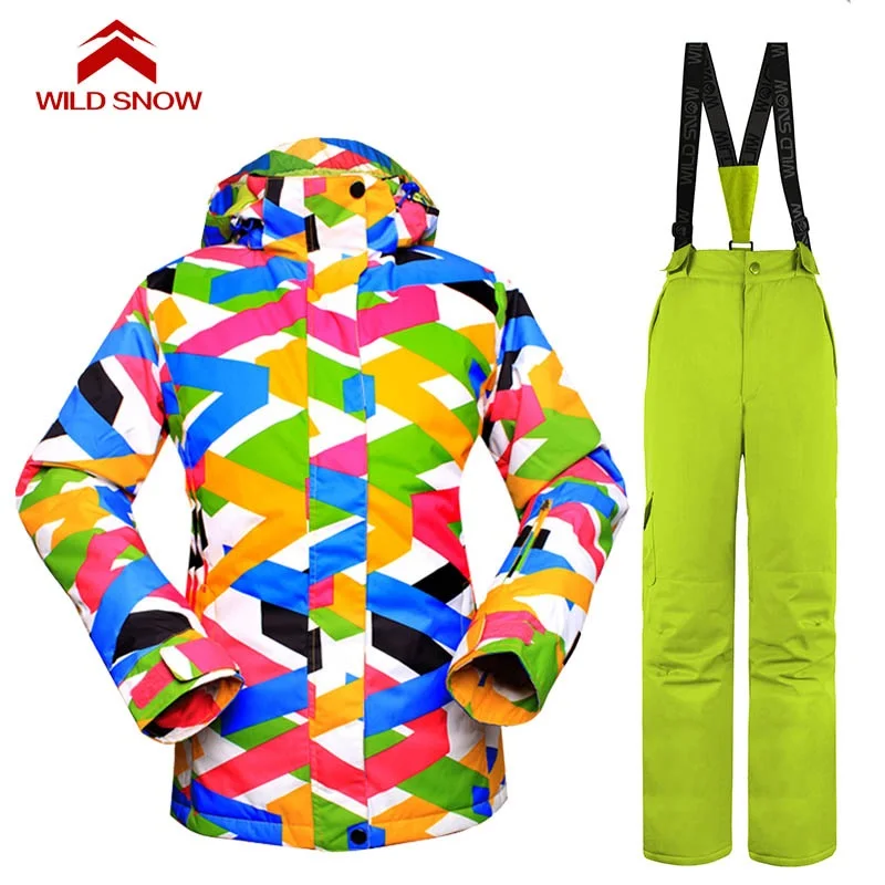 Зимний женский лыжный костюм ветронепроницаемый водонепроницаемый для