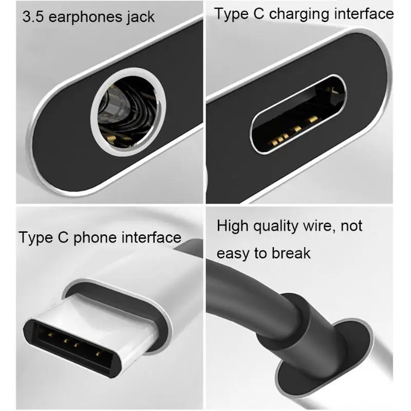 BRSUANG 2 в 1 usb type-C штекер 3,5 мм разъем адаптер для наушников type-C адаптер для быстрой зарядки для samsung huawei Xiaomi Oneplus и т. Д