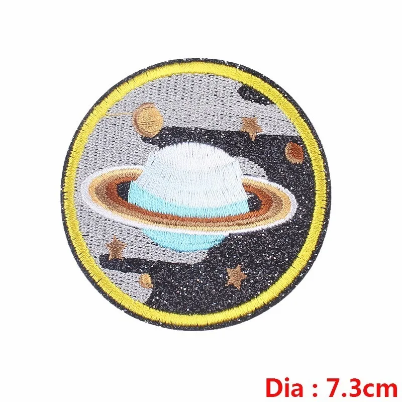 Brown Pulaqi Ufo детская железная 3d Байкерская нашивка для футболки Одежда НАШИВКА вышитый значок шапка с инопланетными буквами DIY H - Цвет: Brown