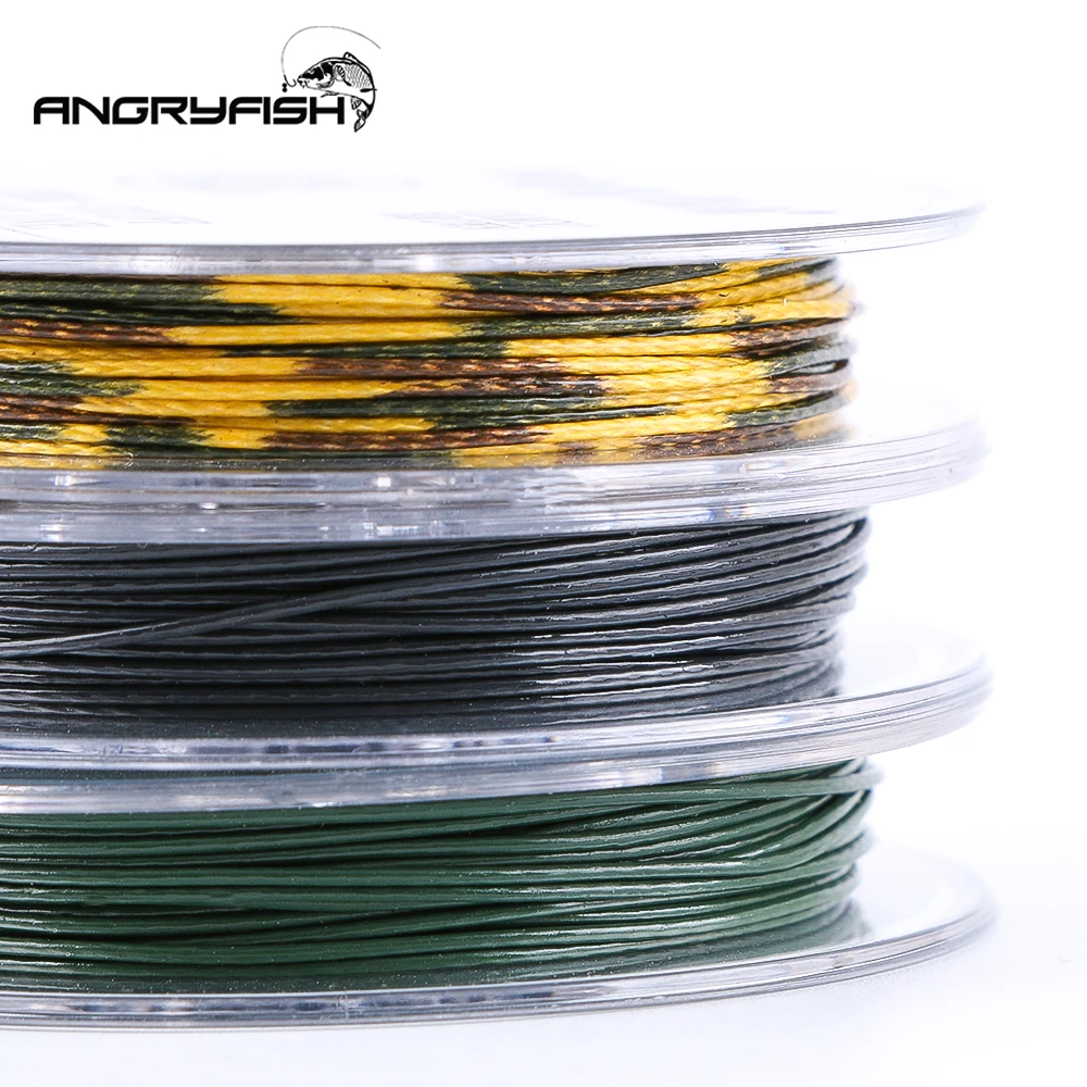 Angryfish 15m Carp fishing line Coated Hook Link 15LB 25LB 35LB