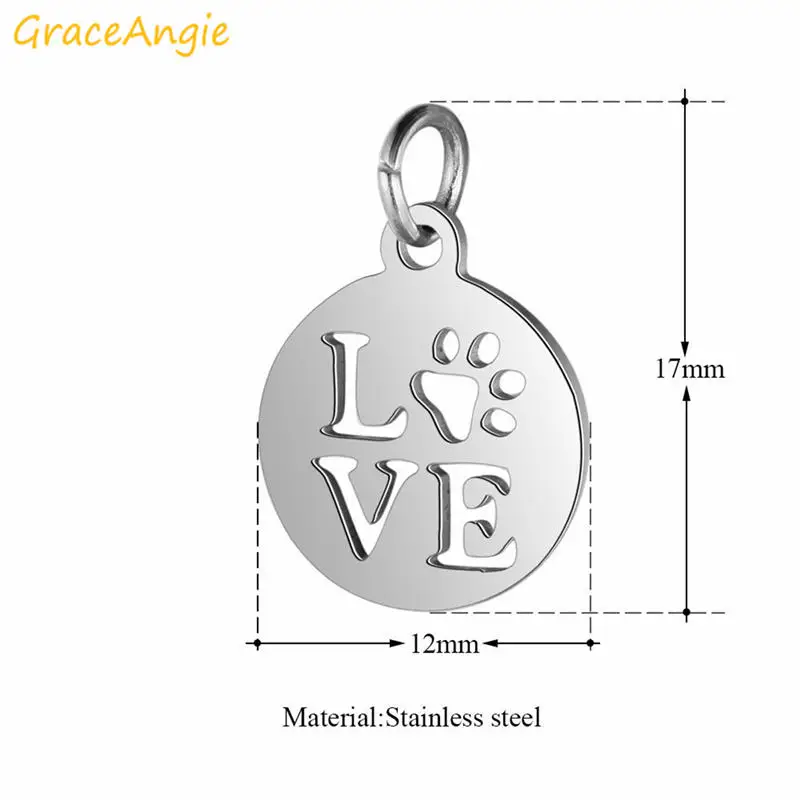 5шт./упак. ожерелье из титановой стали подвеска в форме сердца пентаграммы DIY