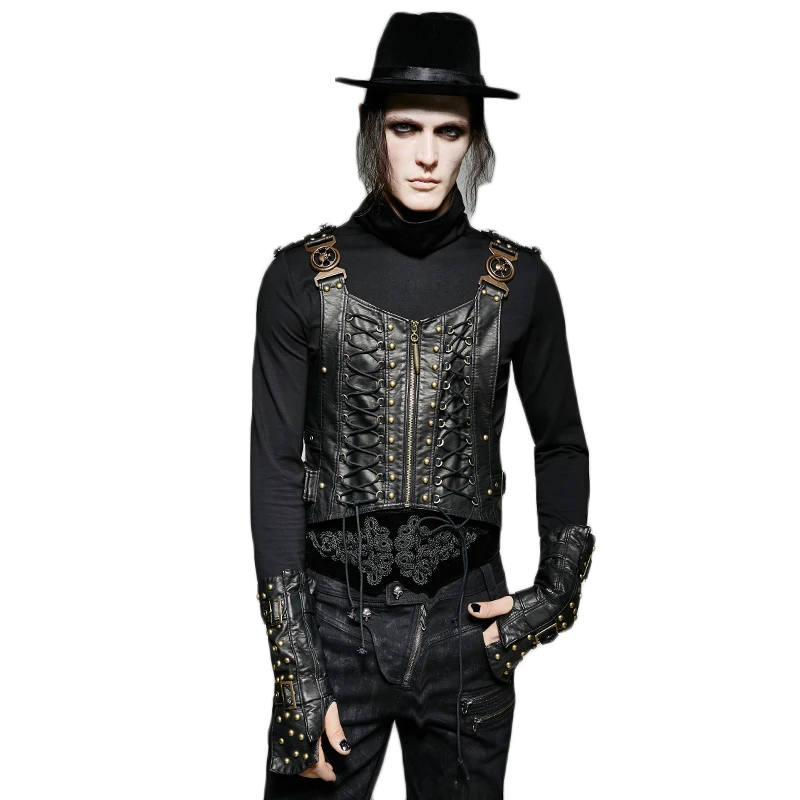 Перчатки в стиле панк-рок черные перчатки панк рок стимпанк готические мужские с