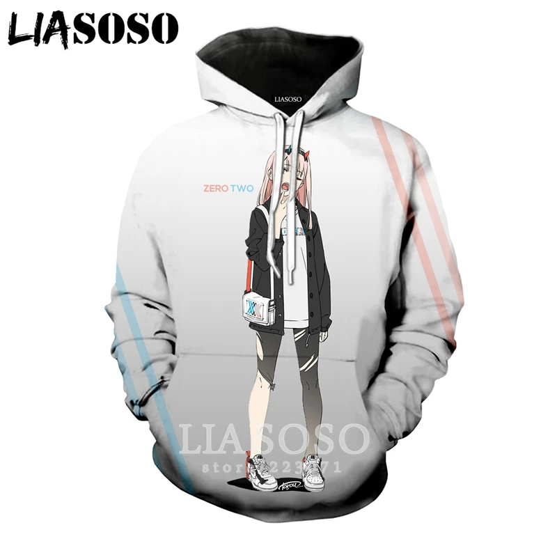 1 LIASOSO, зимняя модная Толстовка для мужчин и женщин, 3D принт, аниме, Дарлинг в франксе, толстовки, унисекс, пуловер с длинными рукавами, A103-14 - Цвет: 1
