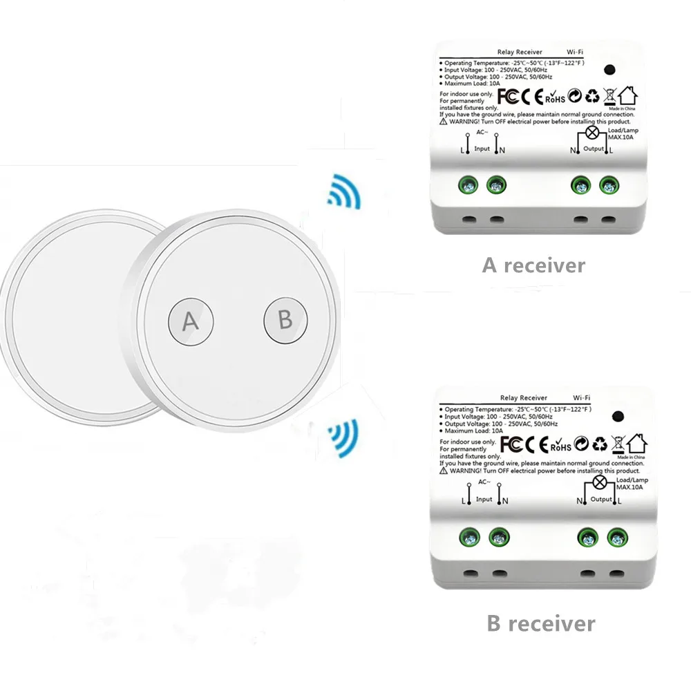 Переключатель Tuya WiFi с пультом ДУ, 15а, приложение Smart Life, Голосовое управление Google Home Amazon Alexa Echo IFTTT