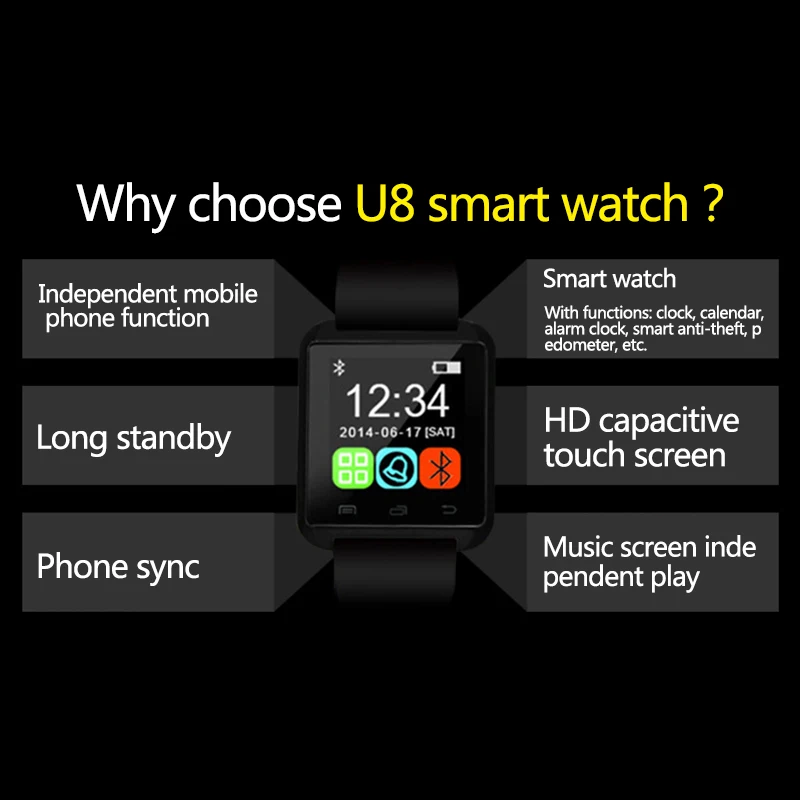 DZ09 Bluetooth Smartwatch Носимых устройств с Камера PK U8 GT08 Для мужчин Смарт-часы для IOS Android