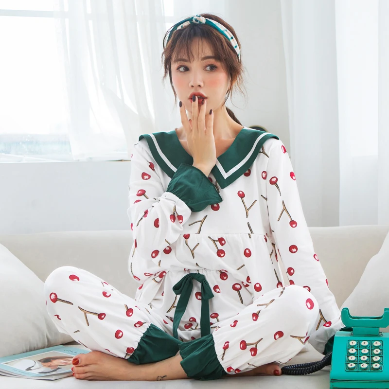 Пижама для кормящих матерей новинка весны 2019 Корейская пижама из хлопка с