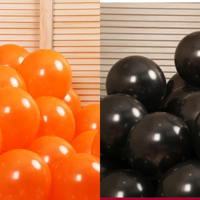 Orange and black 10 дюймов 30, 50 шт в наборе, гелиевые латексные шарики для вечеринки кружевные шелковые трусики перламутрового оттенка для свадьбы, годовщины, дня рождения вечерние украшения Детские игрушки Воздушные шары JL0017 - Цвет: Orange and black