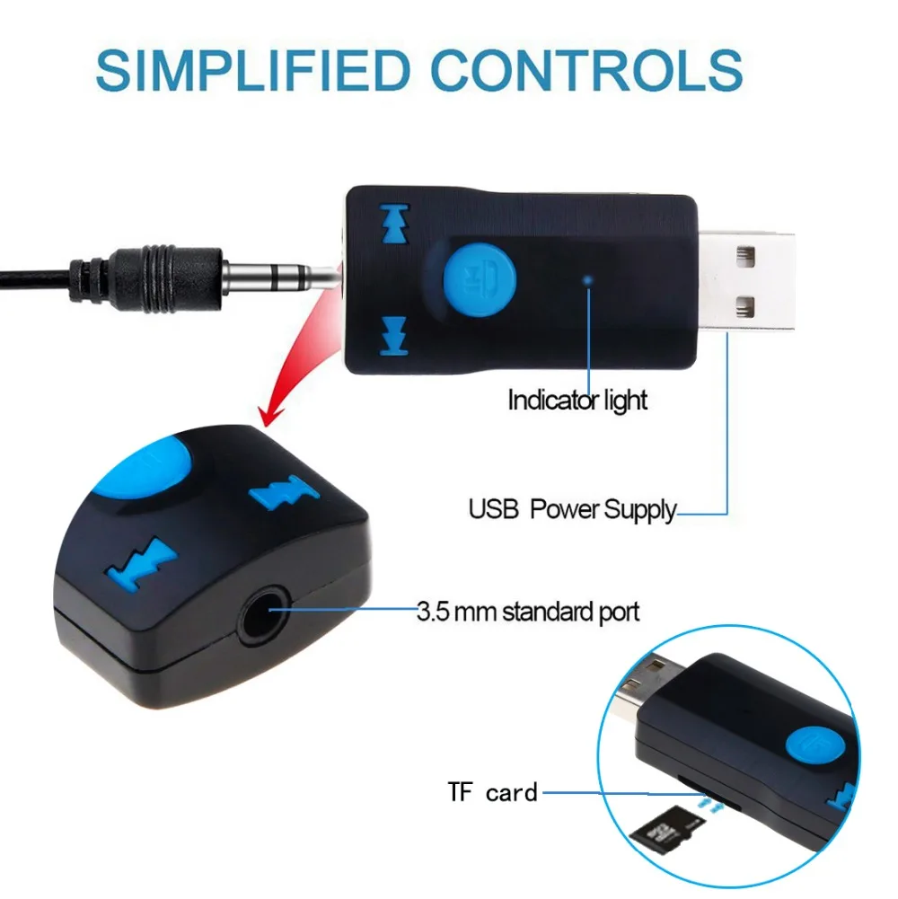 USB Bluetooth ресивер стерео KEBIDU Handsfree музыкальный с микрофоном 3 5 мм потоковое видео A2DP