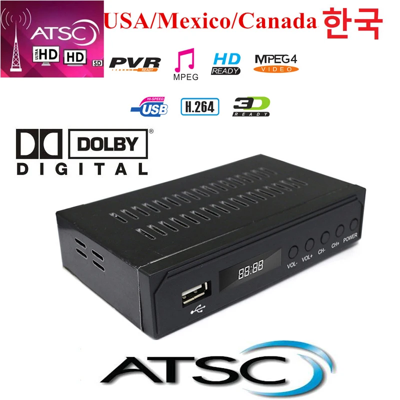 Atsc наземного HD цифровой приемник ATSC T Dolby Ac3 ТВ приемник тюнер для США Мексики Канада в Корейском стиле