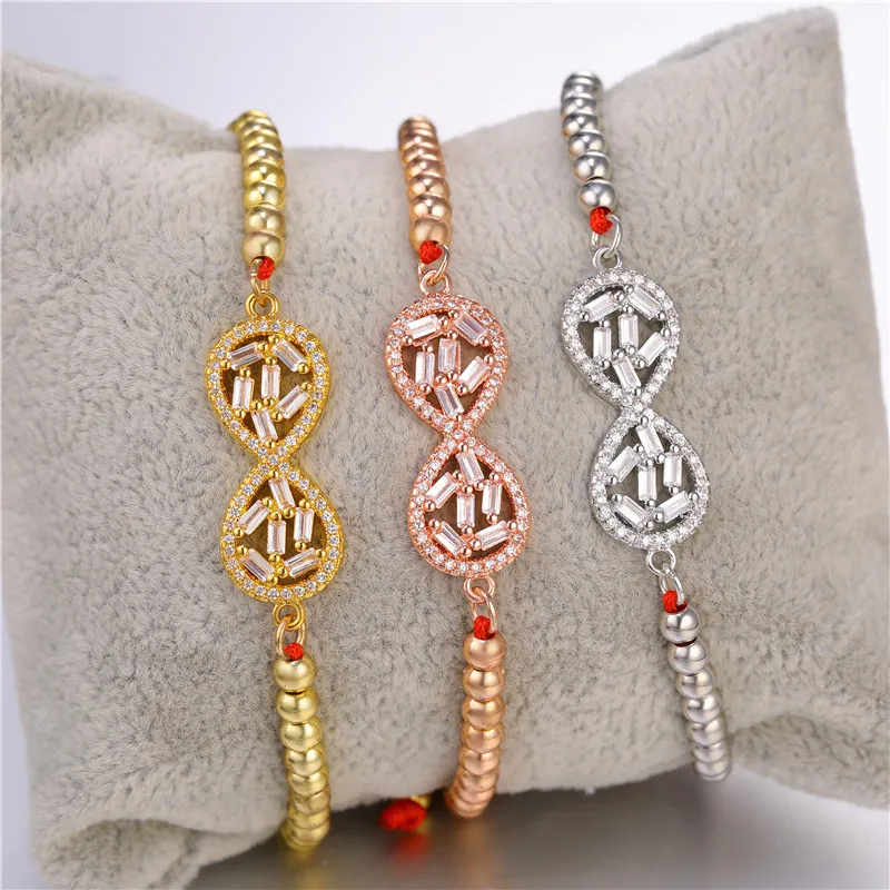 Новинка 8 бесконечный циркон браслет дружбы Бесконечность любовь для пары &