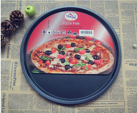 

1PC 12 inch Carbon Steel Pizza Pan Non Stick Round Plate Cake Pizza Tray Baking Roasting Mold Easy Demolding Bakeware JC 0503
