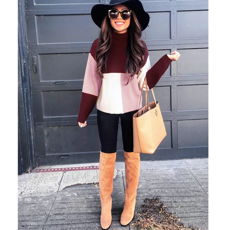 Fashion Women Turtleneck Sweaters Autumn Winter 2018 Pull Femme Hiver Jumpers European Casual Female oversized sweater | Женская одежда
