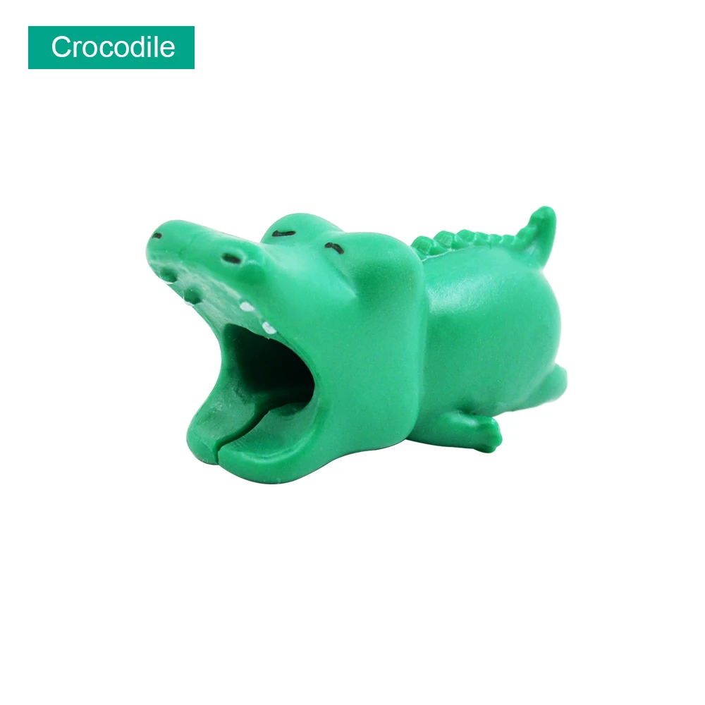 Crocodile Животное кабель bite для Android USB зарядное устройство данных провода протектор Winder Организатор Chompers Акула тигр держатель мобильного телефона аксессуар - Цвет: Crocodile