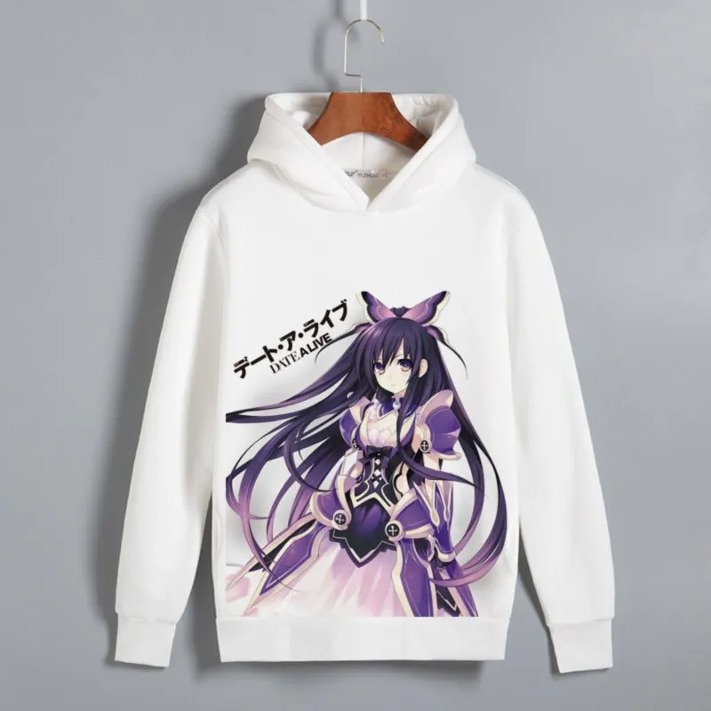 Толстовка с капюшоном Yatogami Tohka унисекс флисовый пуловер рисунком аниме свидания