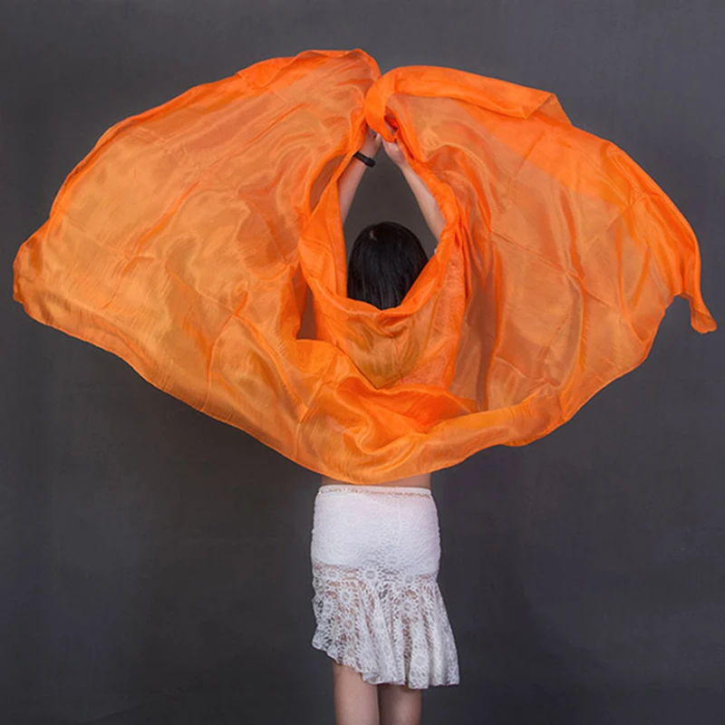 Шелковая вуаль для танца живота, 100% шелк, цветной светильник, шаль, женский шарф, аксессуары для костюмов, шаль для танца живота от AliExpress WW