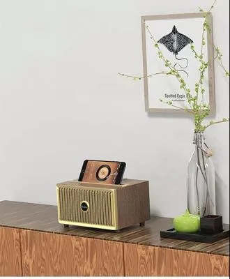OneDer Magic V6 ретро Bluetooth динамик домашний радио дерево маленький звук супер громкость беспроводной телефон
