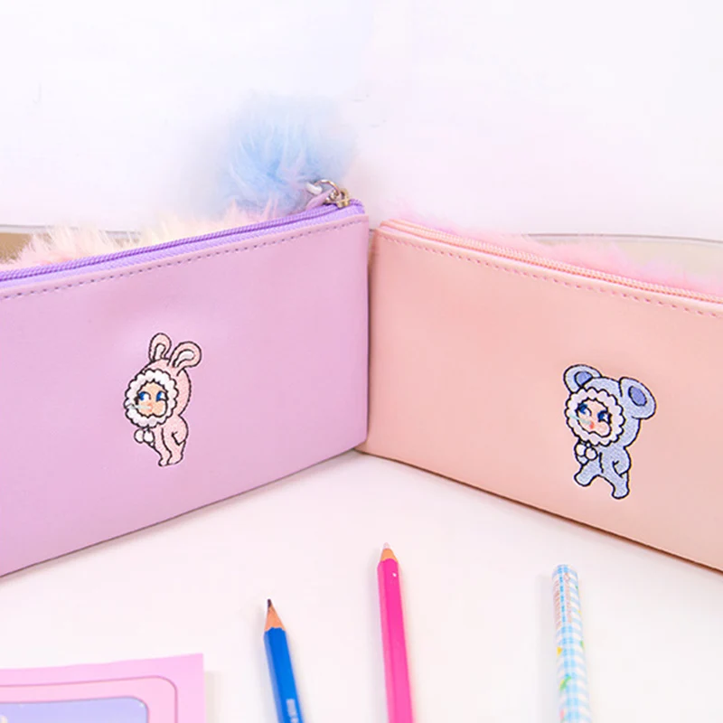 Чехол для ручек Kawaii Rainbow плюшевый пенал девочек подарок симпатичный Карандаш