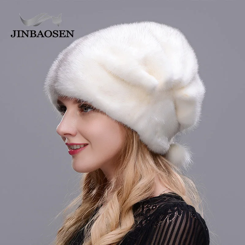 Зимняя шапка JINBAOSEN 2019 Россия толстая теплая высокого качества рождественский мех женский полный замш и роскошная мода.