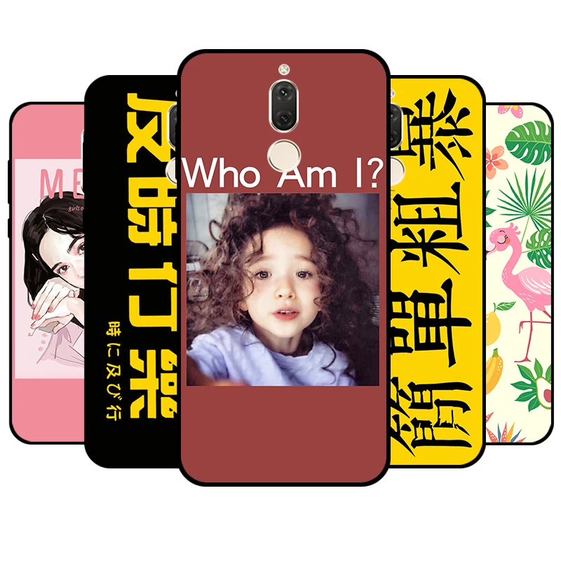 Cute Girl Phone Case For Huawei Maimang 6 Matte Soft Silicone TPU Red Cool Back Cover Lovely Pink Parttern |