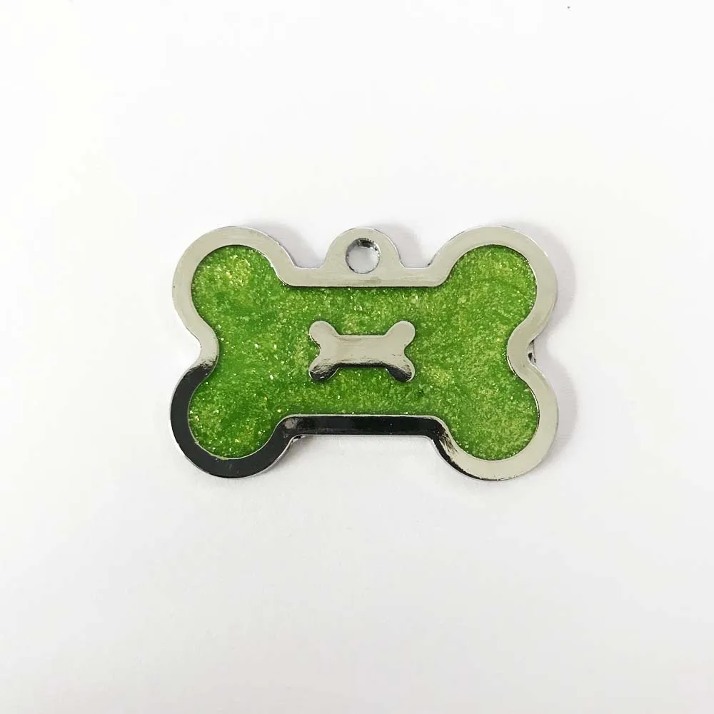Green 30 шт/лот индивидуальные Выгравированные собаки кошки ID бирки персонализированные в форме косточки; для домашних животных имя пластины щенка собаки имя телефона № бирки - Цвет: Green
