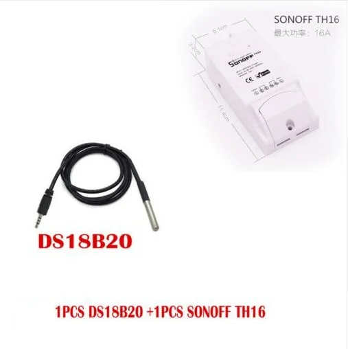 TH16DB Sonoff TH 10A, 16A умный wifi переключатель контроллер с температурой водонепроницаемый модуль монитора влажности - Комплект: TH16DB