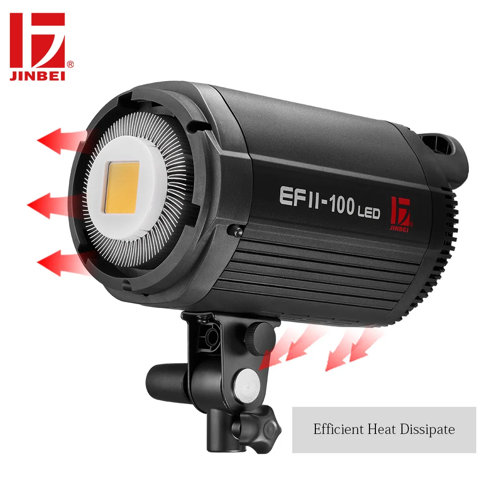 JINBEI EF II-100 100Ws светодиодный видеозаписывающий светильник 5500K с непрерывным выходом для студийной фотосъемки, крепление Bowens
