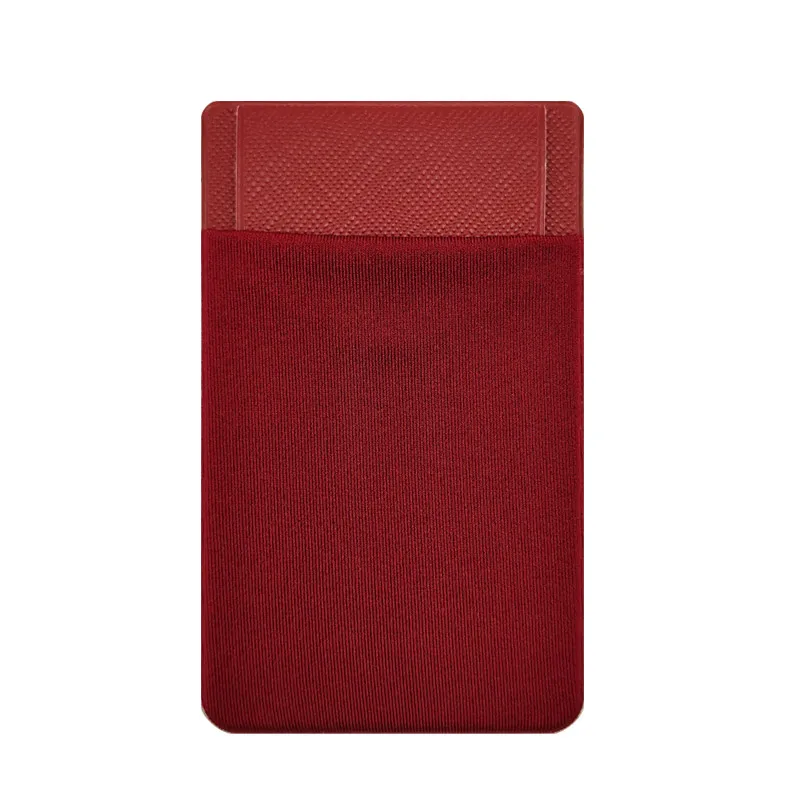 Red 1Pcs Lycra Elastic Mobile Phone Wallet Credit ID Card Holder Sticker Case With Adhesive Sticker For iPhone Xiaomi Case Pocket - Цвет: Red