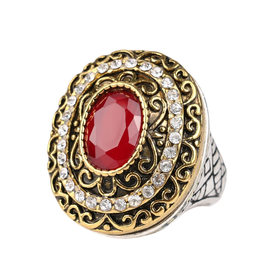 Модные турецкие Винтажные Ювелирные изделия красные кольца для женщин 2017