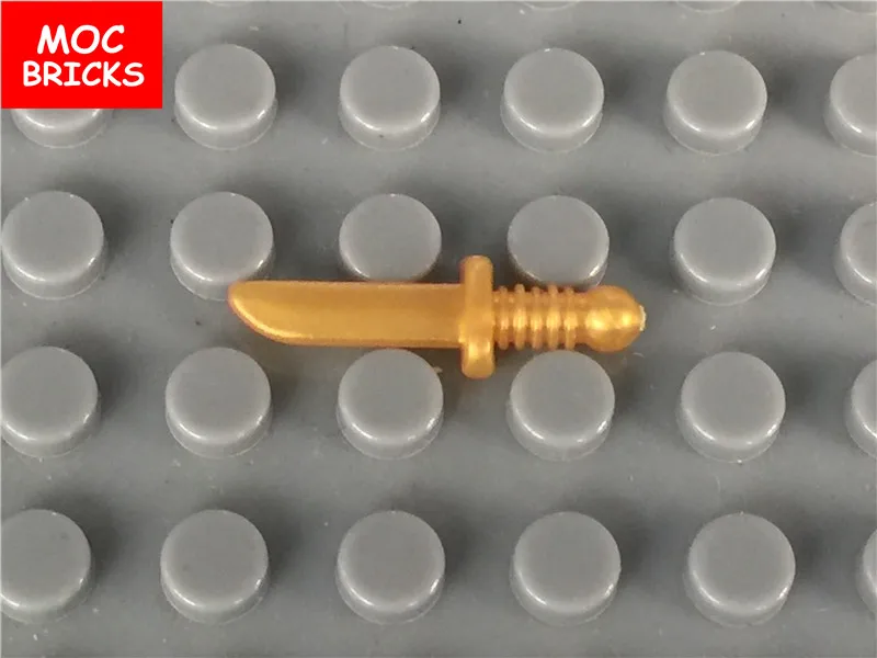 Конструктор MOC 20 шт./лот детали для фигурок сделай сам оружие золотой нож резак