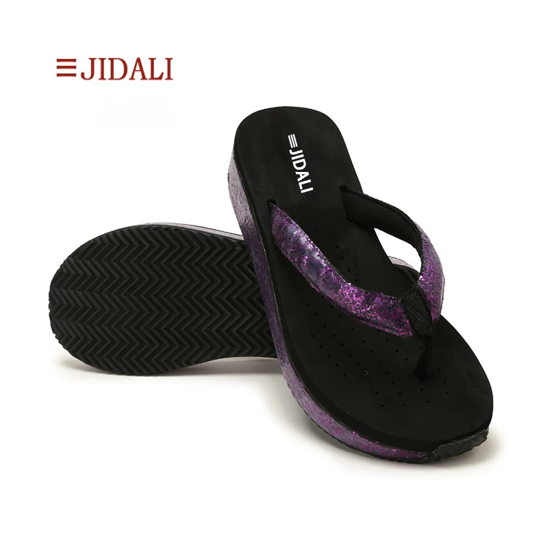 Женские модные пляжные сандалии jidали удобные из ЭВА на высокой танкетке