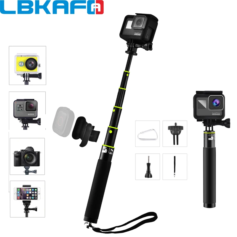 LBKAFA мини селфи палка складной штатив монопод+ Съемный держатель для IOS iPhone X 8 7 Plus Gopro Hero 6 5 4 3 SJCAM камера