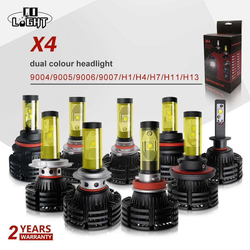 CO светильник H4 H7 Led 40 Вт H11 9004 9005 противотуманная фара 9006 Hb4 головной 6500K 3000K для Лада