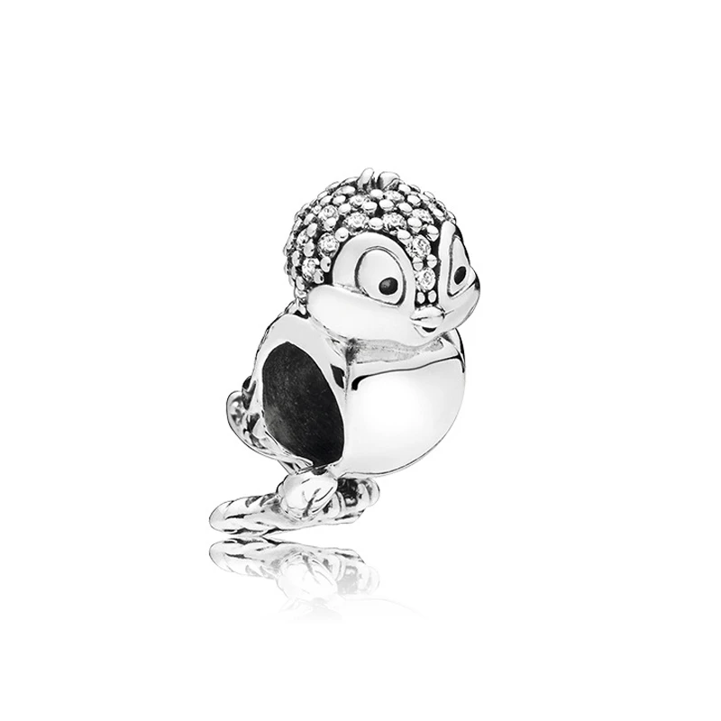 Snow Whites Bird Новинка, оригинальные посеребренные очаровательные браслеты Pandora, сделай сам, милая птица, мама, сердце, Висячие Подвески, бусины для женщин, ювелирное изделие - Цвет: Snow Whites Bird