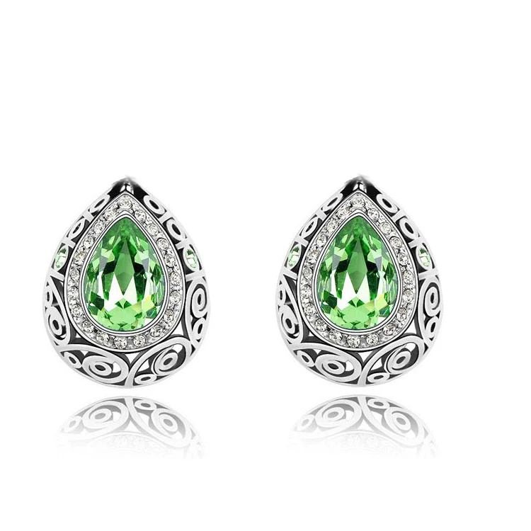 Fashion Austrian Crystal Earrings Gold Color Plated New Girls Women Jewelry 4191 | Украшения и аксессуары
