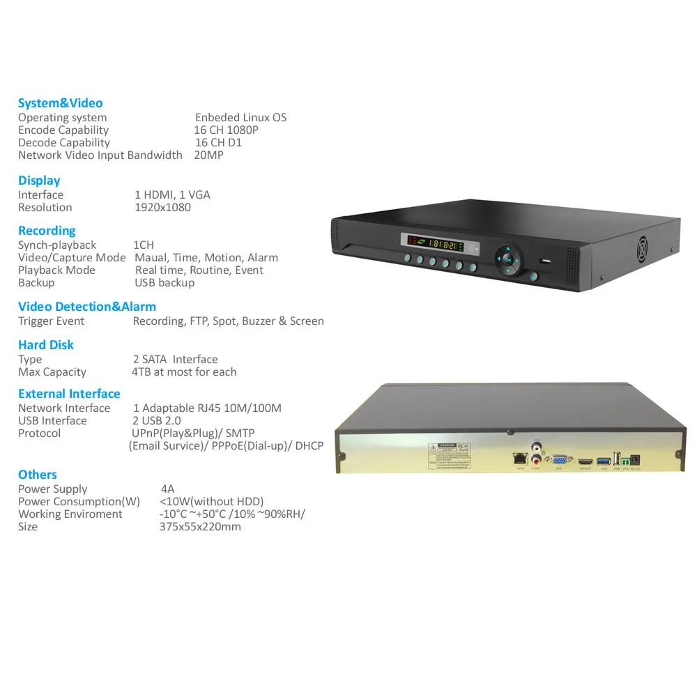 Система видеонаблюдения POE 16 шт. каналов Переключатель PoE + 960 МП|poe security system|surveillance