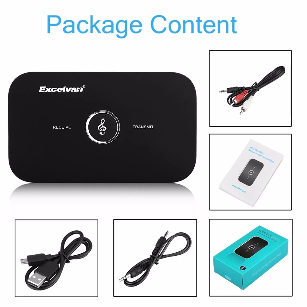 Excelvan Bluetooth передатчик и приемник 2 в 1 HIFI беспроводной аудио плеер 3 5 мм Aux
