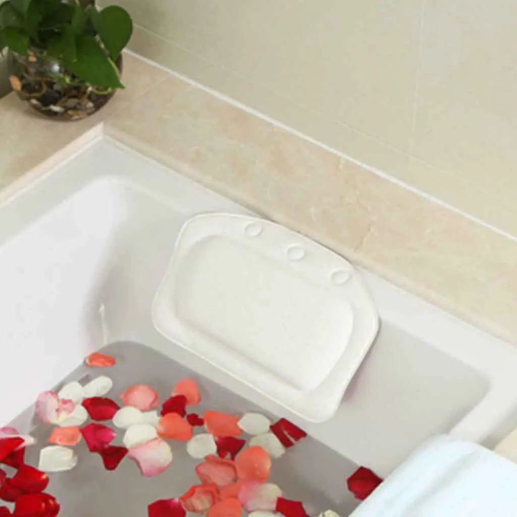 31 x 21cm Comfortable SPA Bath Pillow Bathtub Bathroom Neck Headrest Soft Pad Suction Bathing Anti-slip | Дом и сад