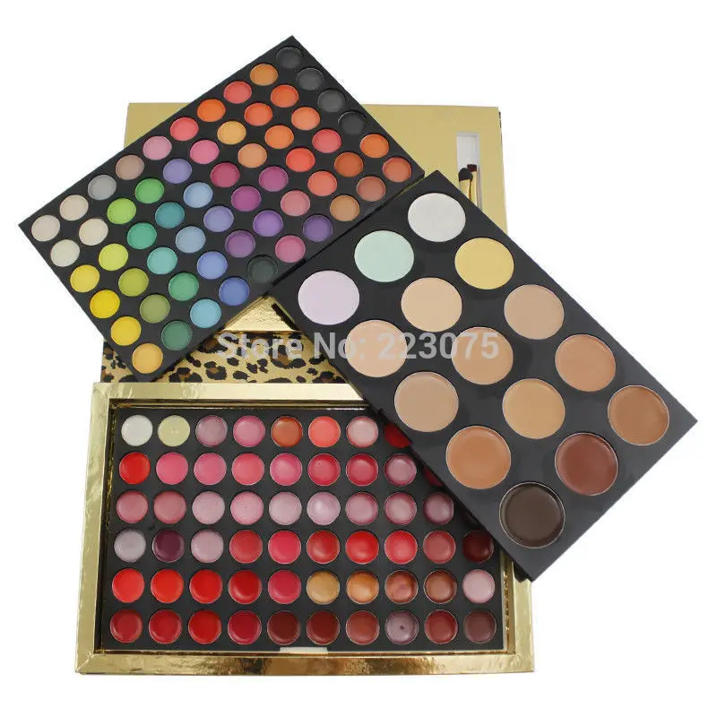 

159 Color Makeup Palette(84 Eyeshadow+60 Lip Gloss+5 Blush+5 foundation +5 Eyebrow Powder) as Xmas gift