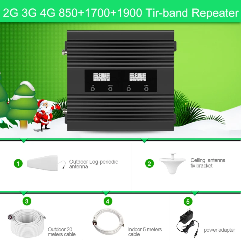 2G 3G 4G 850 1900 1700 2100 трехдиапазонный сотовый телефон усилитель сотового сигнала CDMA шт