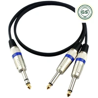 gusuo jack 6 35mm male to 2x 6 35mm 14 male plug microphone audio stereo extension trs to ts cable mm 0 5 30 meter