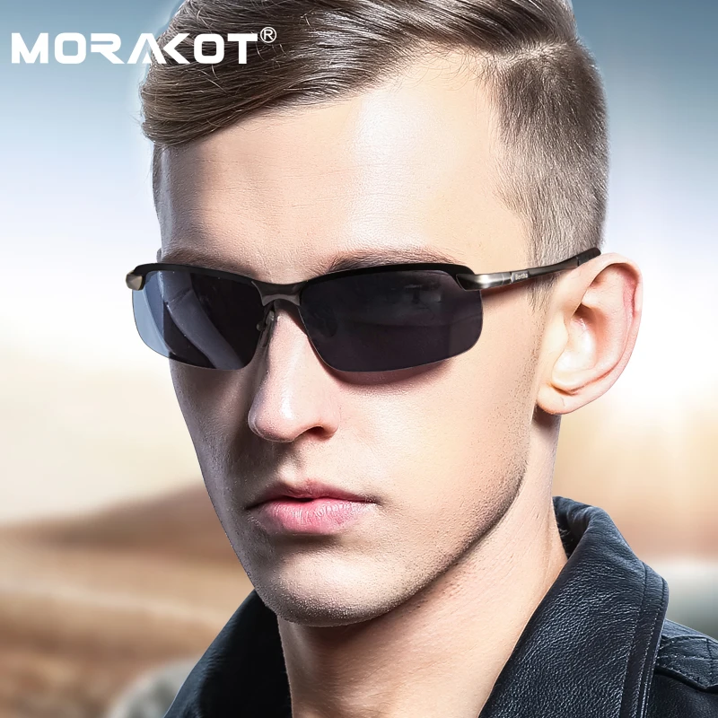 Мужские солнцезащитные очки без оправы MORAKOT поляризационные очки-хамелеон
