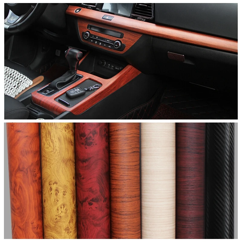 30x200cm Car body Stickers Wood Grain Premium Vinyl Roll Film Interior Decoration For BMW volkswagen VW golf 4 5 Opel Toyota | Автомобили