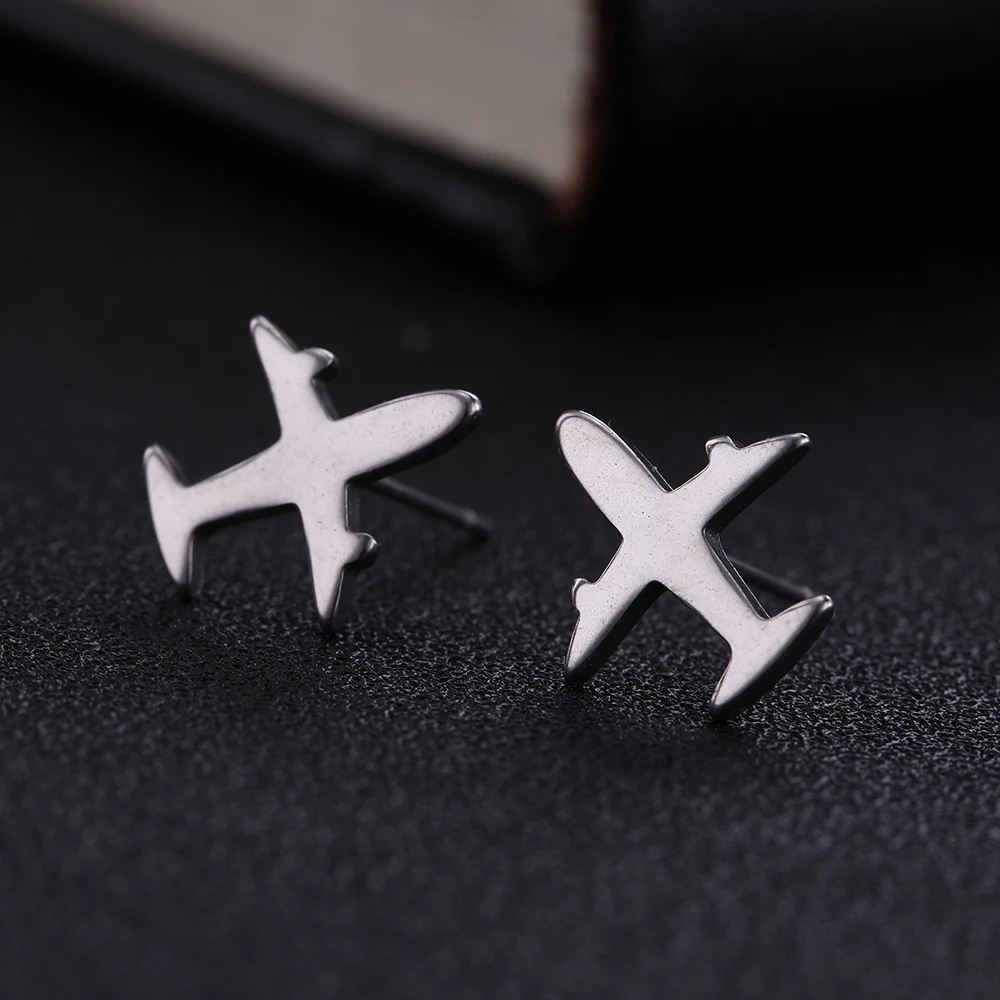 Skyrim миниатюрные серьги гвоздики из нержавеющей стали с крестиком самолетом