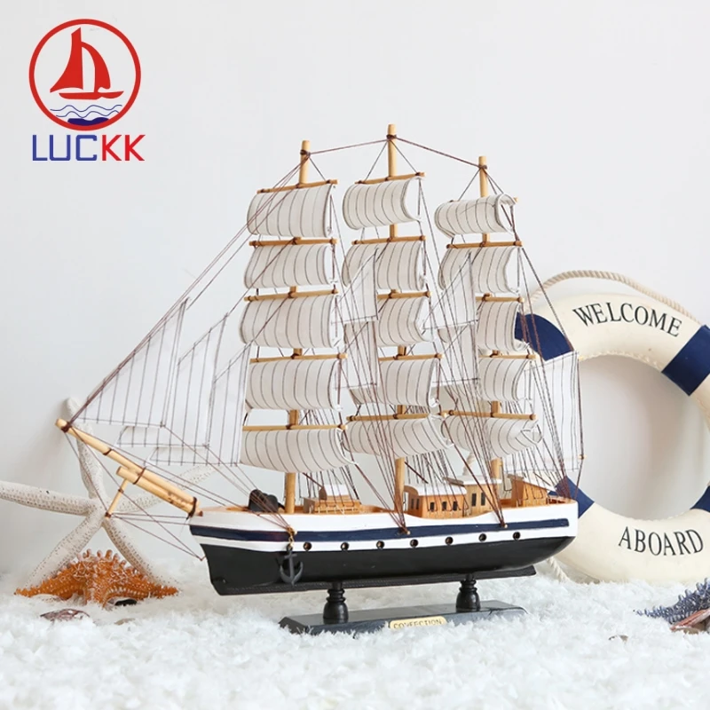 Деревянная модель корабля ручной работы LUCKK 50 см фигурка украшение для дома
