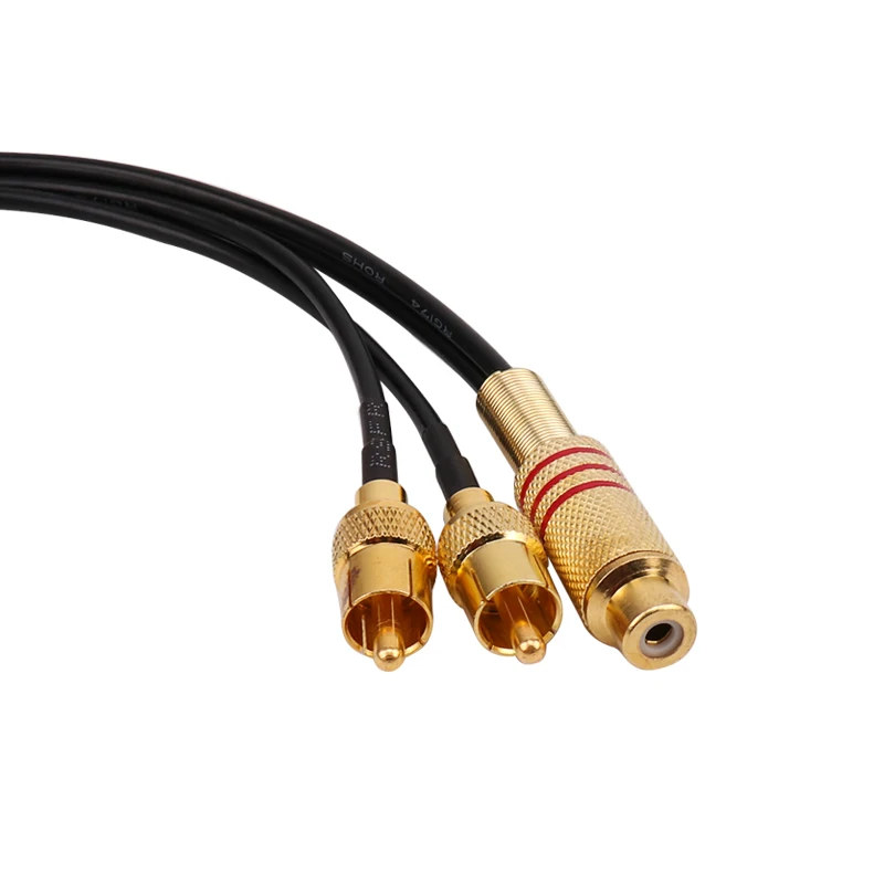 Соединитель RCA пара Y образный адаптер 1 гнездо на 2 штекера Кабельный соединитель