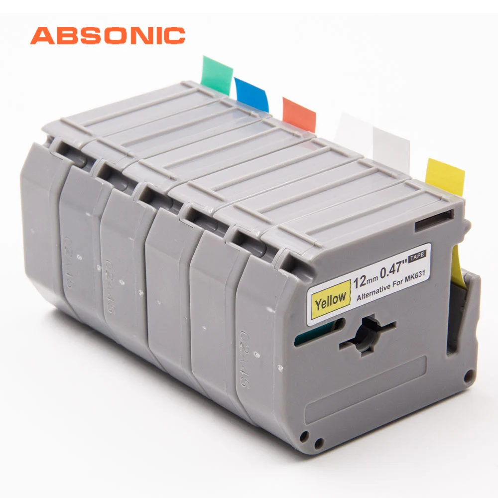 Absinic 12 мм * 8 м M K131 K231 K431 K531 K631 этикетка лента совместима с Brother K731 PT 90 80 65 45 M95 60|Ленты
