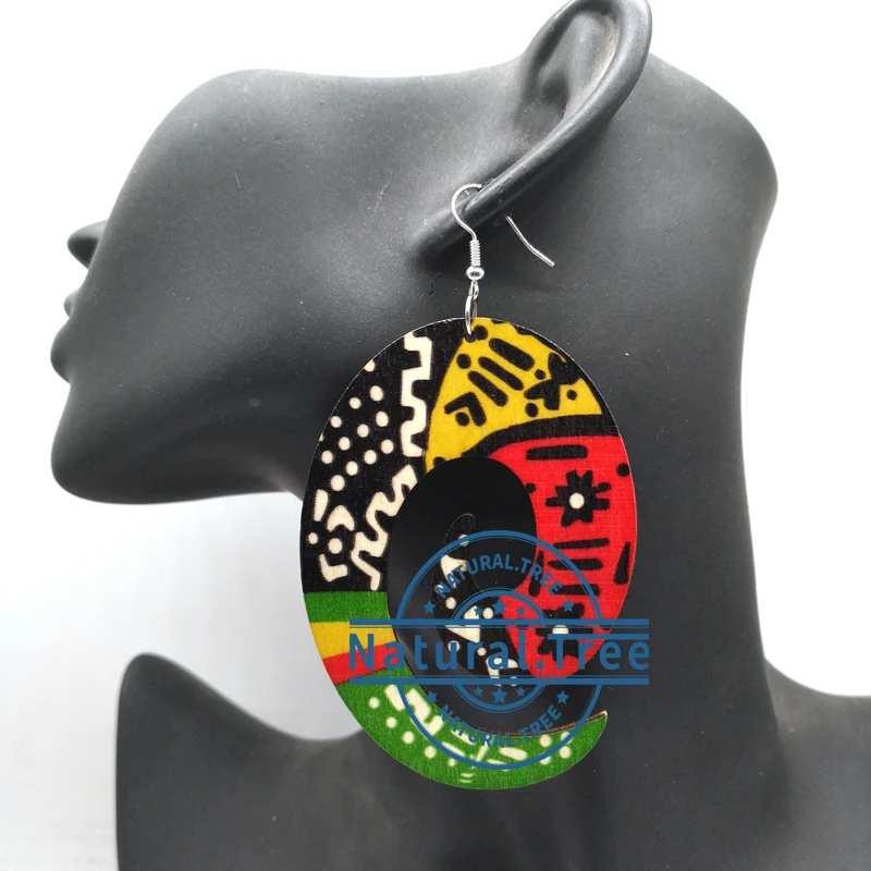 

Printing Swirl Wooden Earrings