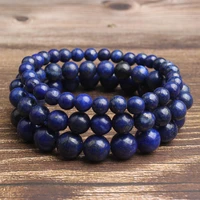 men lapis lazuli bracelet for sport jewelry accessories natural round stone beads for women yoga slimming hand string supplies