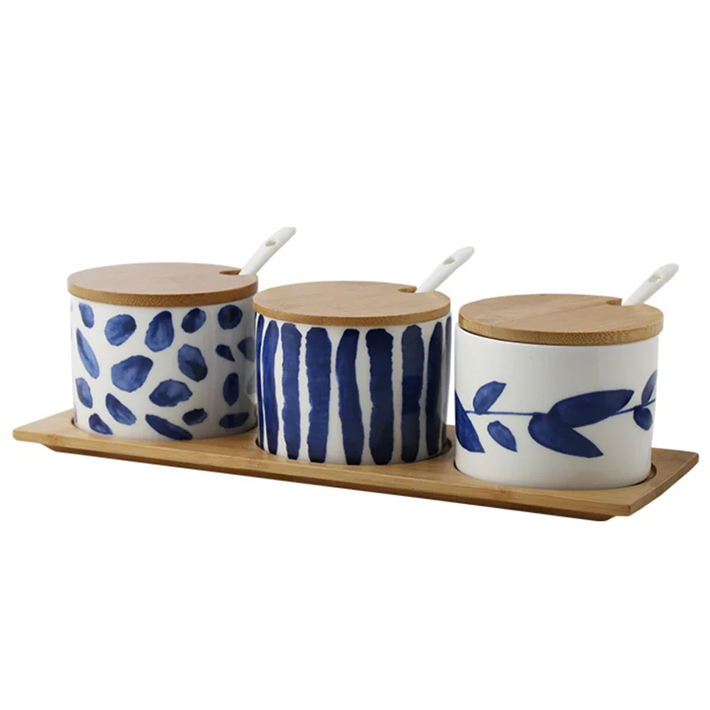 Japan Zakka Style керамическая бутылка для хранения герметичная банка специй Бамбуковая